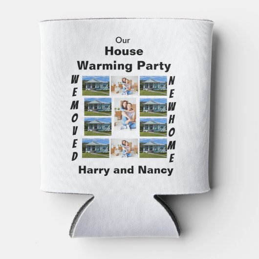 引っ越し祝いパーティーカスタムパーティー11フォトコラージュ 缶クーラー (正面)