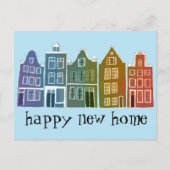 引っ越し祝いパーティーキュートハウスアムステルダムトラベルカラフル ポストカード (正面)