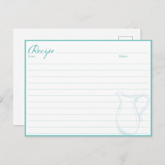 引っ越し祝いパーティーギフトレシピブックカード、家族レシピ ポストカード (正面/裏面)