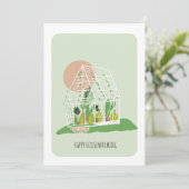 引っ越し祝いパーティーグリーンハウスプラントニューホームカード (スタンド正面)