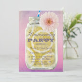 引っ越し祝いパーティーサマーレモネードメイスンジャールウォーター色 招待状 (スタンド正面)