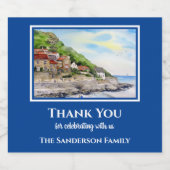 引っ越し祝いパーティーサマーinランズウィックベイイングランド スパークリングワインラベル (シングルラベル)