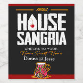 引っ越し祝いパーティーサングリアボトルラベル ワインラベル (シングルラベル)