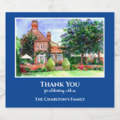 引っ越し祝いパーティーザマナーハウスヨークイングランドガーデン スパークリングワインラベル (シングルラベル)