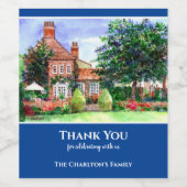 引っ越し祝いパーティーザマナーハウスヨークイングランドガーデン ワインラベル (シングルラベル)