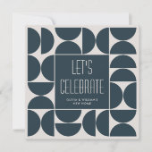 引っ越し祝いパーティースタイリッシュパーティーブルーブラック招待状 招待状 (正面)