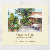 引っ越し祝いパーティーテラスオブザマナーハウスウォーターカラー スパークリングワインラベル (シングルラベル)