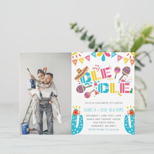 引っ越し祝いパーティーニューホームオーレフィエスタフォト 招待状 (スタンド正面)