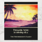 引っ越し祝いパーティーニューホームサンセットイントロピックスウォーターカラー ワインラベル (シングルラベル)