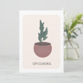 引っ越し祝いパーティーハウスプラントポッテッドアートニューホームカード (スタンド正面)