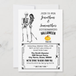 引っ越し祝いパーティーハローウィンパーティ骨格ゴシック対 招待状