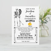 引っ越し祝いパーティーハローウィンパーティ骨格ゴシック対 招待状 (スタンド正面)