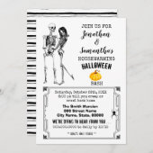 引っ越し祝いパーティーハローウィンパーティ骨格ゴシック対 招待状 (正面/裏面)