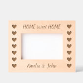 引っ越し祝いパーティーハート模様木製写真枠 レーザー彫刻フレーム (正面)