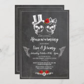 引っ越し祝いパーティーバラスカル招待状チョークハロウィン 招待状 (正面/裏面)