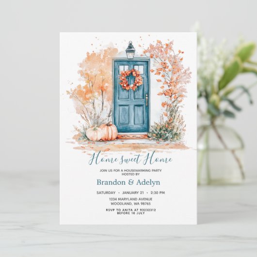 引っ越し祝いパーティーパンプキンホームスウィートホーム 招待状 (スタンド正面)