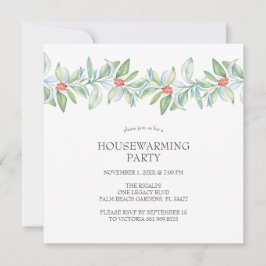 引っ越し祝いパーティーパーツ招待状水彩クリスマス 招待状