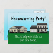 引っ越し祝いパーティーパーティの招待状はがき インビテーションポストカード (正面/裏面)