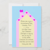 引っ越し祝いパーティーパーティの招待状キュートハウス 招待状 (裏面)