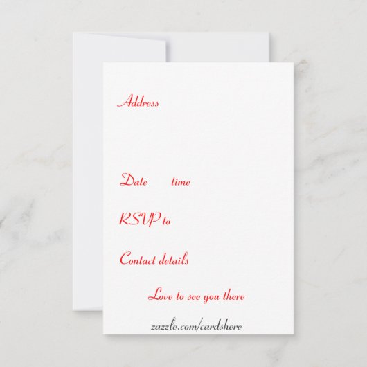 引っ越し祝いパーティーパーティの招待状ズハウスはスカーフに収められている。 招待状 (裏面)