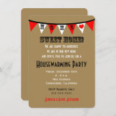 引っ越し祝いパーティーパーティの招待状バンティング 招待状 (正面/裏面)