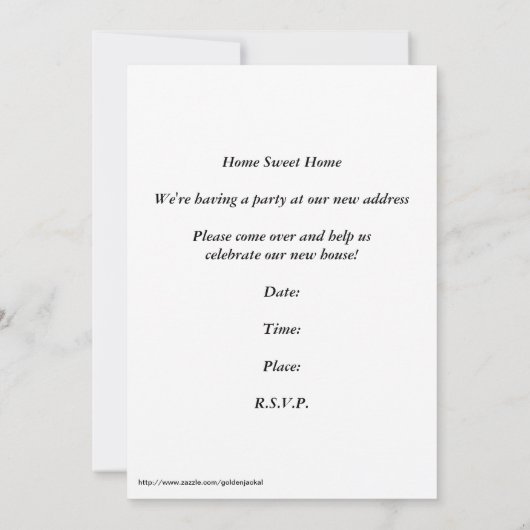 引っ越し祝いパーティーパーティの招待状ヒマワリ 招待状 (裏面)