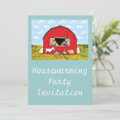 引っ越し祝いパーティーパーティの招待状家畜 招待状 (スタンド正面)