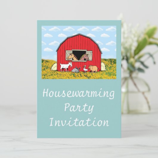 引っ越し祝いパーティーパーティの招待状家畜 招待状 (スタンド正面)