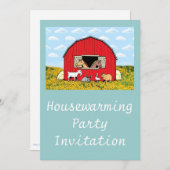 引っ越し祝いパーティーパーティの招待状家畜 招待状 (正面/裏面)