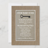 引っ越し祝いパーティーパーティの招待状鍵オンバーラップ 招待状 (正面)