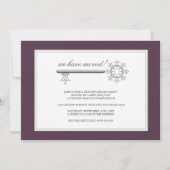 引っ越し祝いパーティーパーティの招待状{パープル} 招待状 (正面)