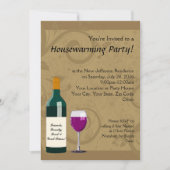 引っ越し祝いパーティーパーティの招待状、ワインテーマ 招待状 (正面)