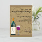 引っ越し祝いパーティーパーティの招待状、ワインテーマ 招待状 (スタンド正面)