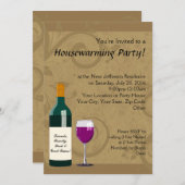 引っ越し祝いパーティーパーティの招待状、ワインテーマ 招待状 (正面/裏面)