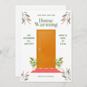 引っ越し祝いパーティーパーティの招待状、引っ越し祝いパーティー招待状 招待状 (正面/裏面)