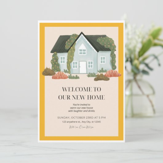 引っ越し祝いパーティーパーティの招待状、引っ越し祝いパーティー招待状 招待状 (スタンド正面)