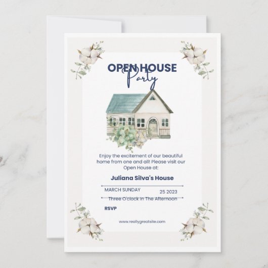 引っ越し祝いパーティーパーティの招待状、引っ越し祝いパーティー招待状 招待状 (正面)