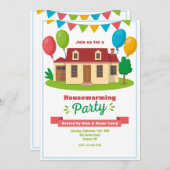 引っ越し祝いパーティーパーティの招待状 招待状 (正面/裏面)