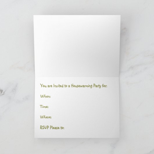 引っ越し祝いパーティーパーティの招待状 招待状 (内部)