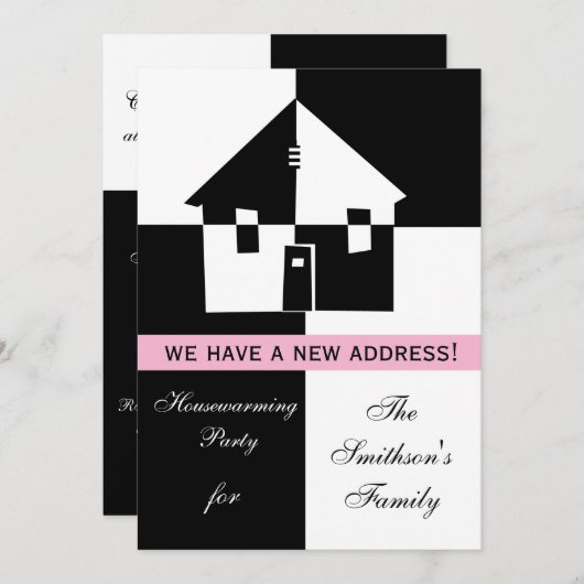 引っ越し祝いパーティーパーティの招待状 招待状 (正面/裏面)