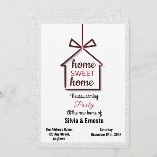 引っ越し祝いパーティーパーティの招待状 招待状 (正面/裏面)