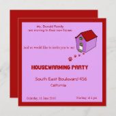 引っ越し祝いパーティーパーティの招待状 招待状 (正面/裏面)