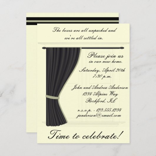 引っ越し祝いパーティーパーティの招待状 招待状 (正面/裏面)