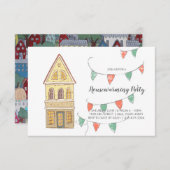 引っ越し祝いパーティーパーティの招待状|近隣 招待状 (正面/裏面)