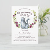 引っ越し祝いパーティーパーティパーティーキャットテーマ 招待状 (スタンド正面)