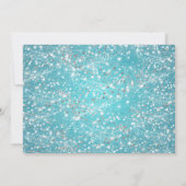引っ越し祝いパーティーパーティーきらめくグリッターターコイズ 招待状 (裏面)