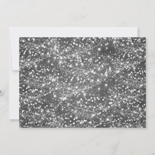 引っ越し祝いパーティーパーティーきらめくグリッターブラック 招待状 (裏面)