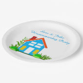 引っ越し祝いパーティーパーティーとモノグラム紙プレート9" ペーパープレート (アングル)