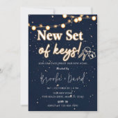 引っ越し祝いパーティーパーティーの新しい鍵 招待状 (正面)