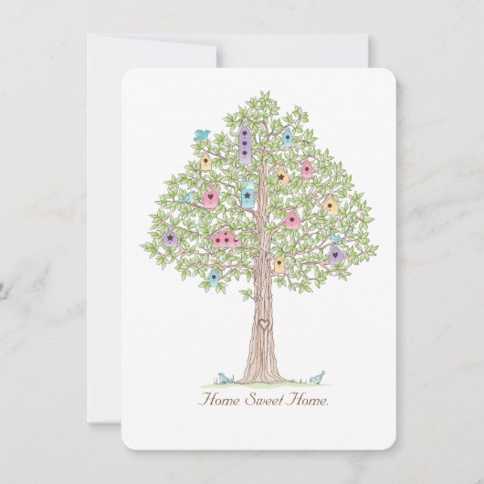 引っ越し祝いパーティーパーティーまたはアドレスカードの変更。 招待状 (正面)